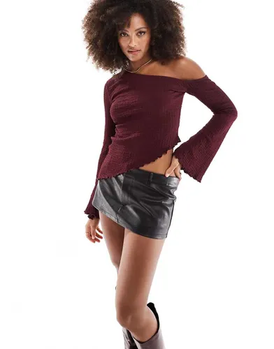 Top asymétrique texturé - Bordeaux - Asos Design - Modalova