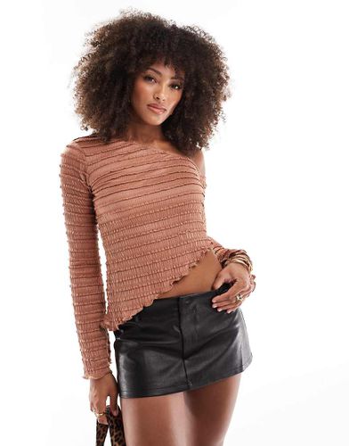 Top asymétrique texturé - Marron - Asos Design - Modalova