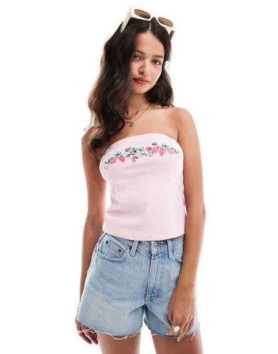 Top bandeau à motif fraise - Asos Design - Modalova