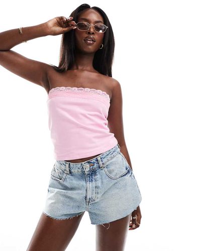 Top bandeau avec bords en dentelle - pastel - Asos Design - Modalova