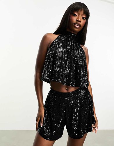 Top d'ensemble fluide à sequins - Noir - Asos Design - Modalova