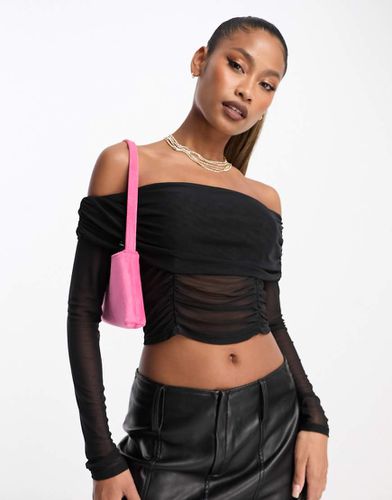 Top en tulle à encolure Bardot et épaules dénudées - Asos Design - Modalova