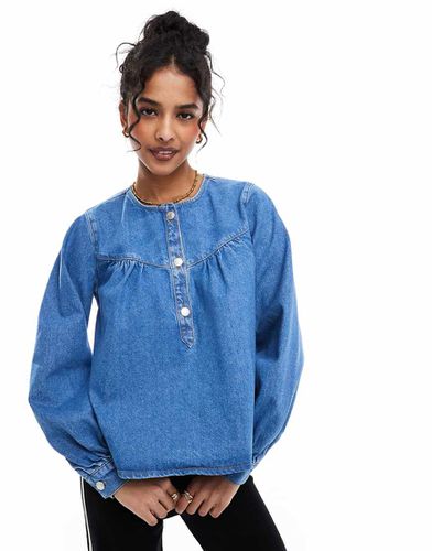 Top sans manches en jean - Bleu moyen - Asos Design - Modalova