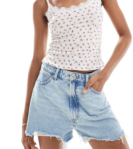 ASOS DESIGN Tall - Short en jean coupe trapèze - délavé clair - Asos Tall - Modalova