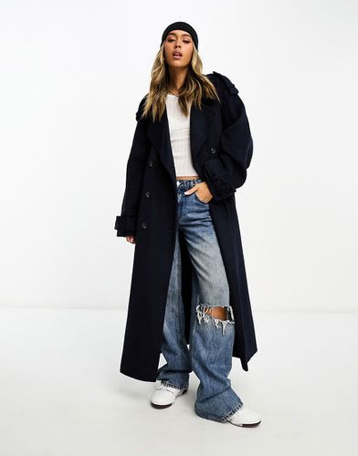 Trench-coat oversize habillé en laine mélangée brossée - Asos Design - Modalova