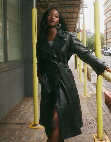 Trench-coat mi-long en similicuir de qualité supérieure - Asos Design - Modalova