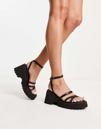 Trippy - Sandales à semelle chunky crantée - Noir - Asos Design - Modalova