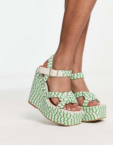 Tynera - Chaussures compensées en corde - Naturel/vert - Asos Design - Modalova