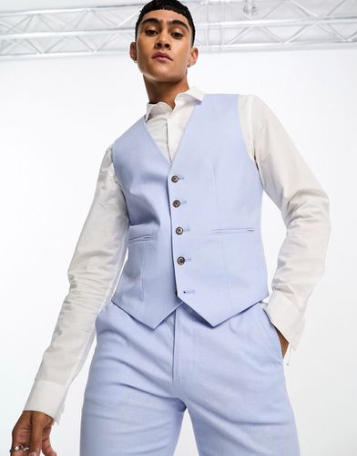Veston ajusté en lin mélangé - pastel - Asos Design - Modalova