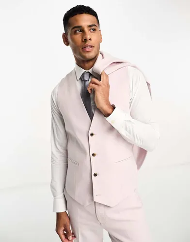 Veston de costume Oxford ajusté - Vieux rose - Asos Design - Modalova