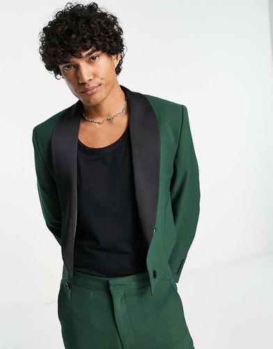 Veste de costume courte avec revers en satin contrastant - Asos Design - Modalova