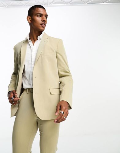 Veste de costume skinny en sergé toucher peau de pêche - Taupe - Asos Design - Modalova