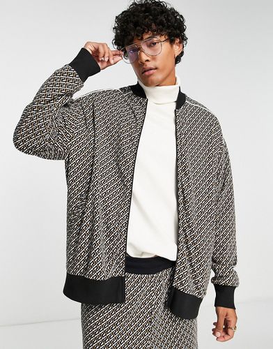 Veste de survêtement oversize d'ensemble en jersey de jacquard à liseré - Asos Design - Modalova