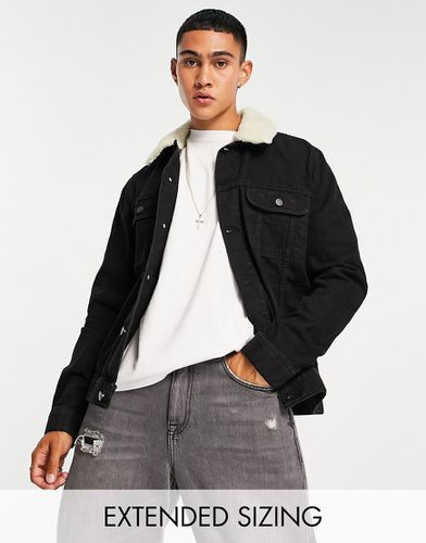 Veste en jean avec col amovible imitation peau de mouton - Asos Design - Modalova