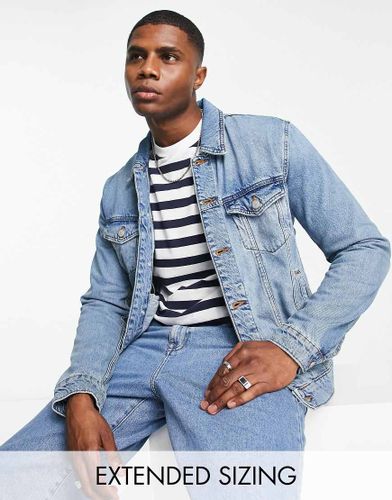 Veste en jean classique - moyen teinté délavé vintage - Asos Design - Modalova