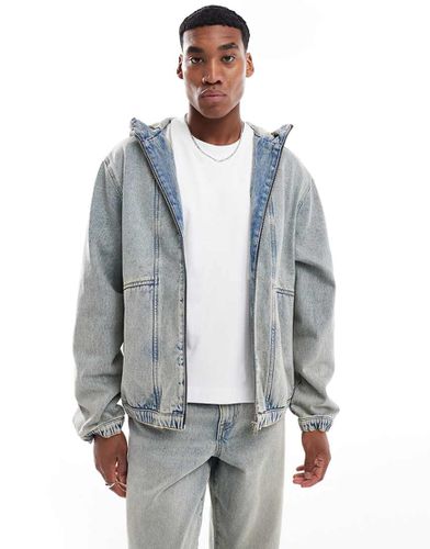 Veste en jean oversize à capuche - Asos Design - Modalova