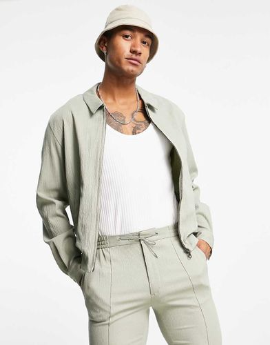 Veste harrington habillée d'ensemble à effet froissé - sauge - Asos Design - Modalova