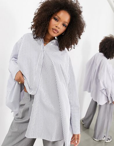 Chemise oversize en coton avec manches chauve-souris - Rayures blanches - Asos Edition - Modalova