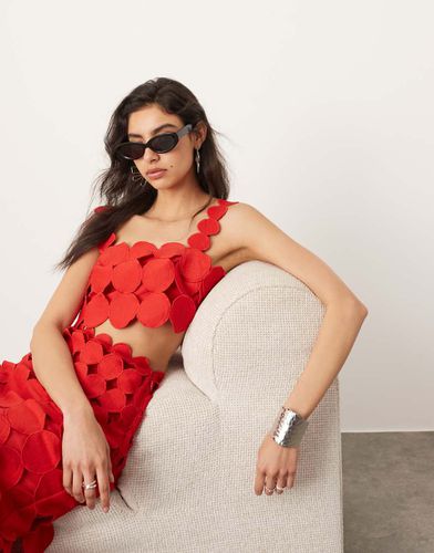 Crop top d'ensemble à gros détails circulaires - Rouge - Asos Edition - Modalova