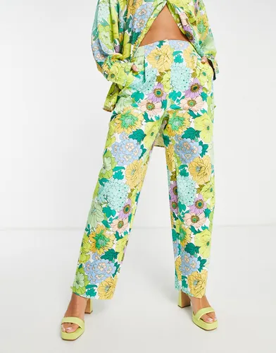 Pantalon fuselé en coton à fleurs rétro - Asos Edition - Modalova
