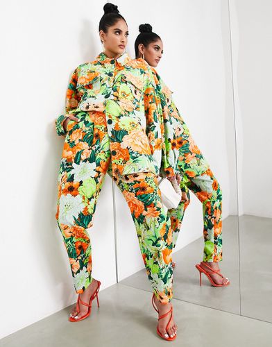 Pantalon fuselé en coton avec imprimé fleuri - Asos Edition - Modalova