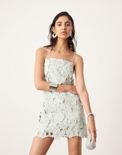 Robe caraco droite courte à motif fleurs découpé - Vert clair - Asos Edition - Modalova