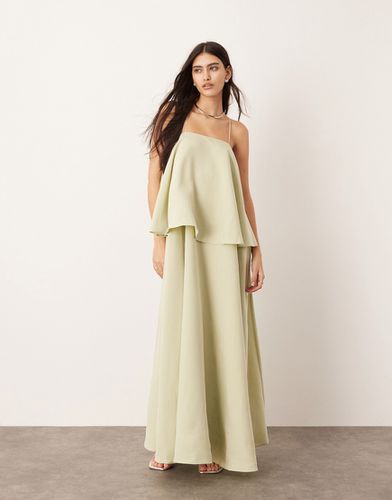 Robe longue à bretelles et encolure carrée avec détail drapé spectaculaire - Asos Edition - Modalova