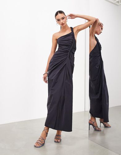 Robe longue asymétrique à détail torsadé - Gris acier - Asos Edition - Modalova