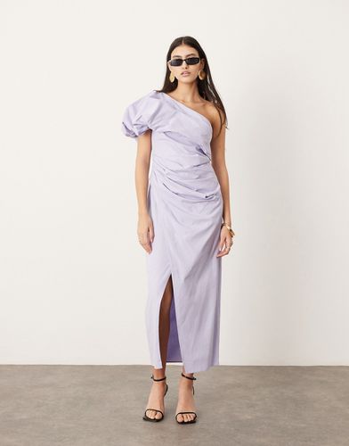 Robe longue asymétrique à fronces - Lilas - Asos Edition - Modalova