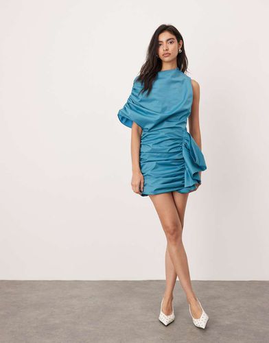 Robe mi-longue froncée et structurée - Bleu sarcelle - Asos Edition - Modalova