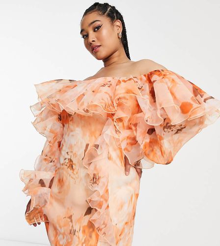 Curve - Robe à volants en organza - fleuri - Asos Luxe - Modalova