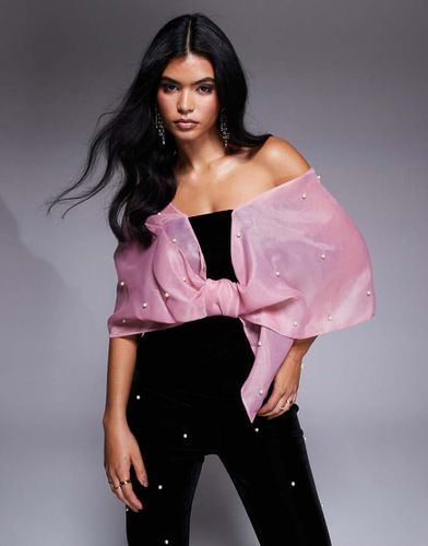 Top d'ensemble en velours et organza avec perles - Asos Luxe - Modalova