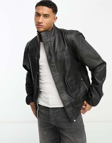 Bomber long zippé en cuir - Bolongaro Trevor - Modalova