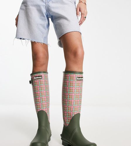 X ASOS - Exclusivité - Bede - Bottes hautes en caoutchouc à motif écossais - Vert - Barbour - Modalova