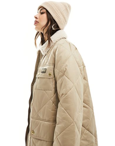 Supanova - Veste longue matelassée avec col - Beige - Barbour International - Modalova