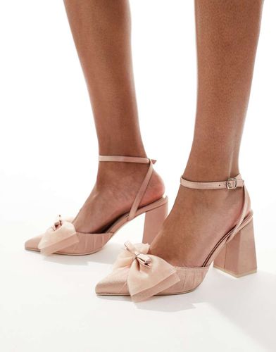 Jomi - Chaussures de mariée à talon carré avec naud - Blush - Be Mine - Modalova