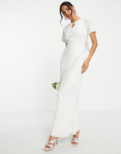 Robe longue de mariée ornée de perles avec grand naud au dos - Beauut - Modalova