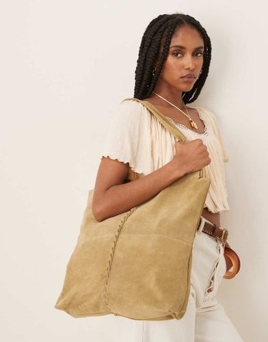 Demi - Sac port paule en daim avec surpiqres - olive - Becksondergaard - Modalova