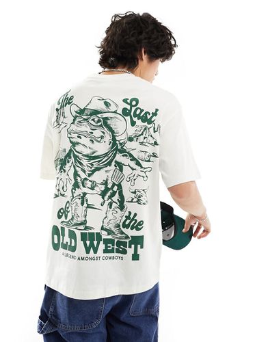 T-shirt avec imprimé Old Western au dos - Écru - Bershka - Modalova