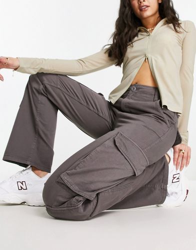 Pantalon cargo avec cordon de serrage à la taille - foncé - Bershka - Modalova