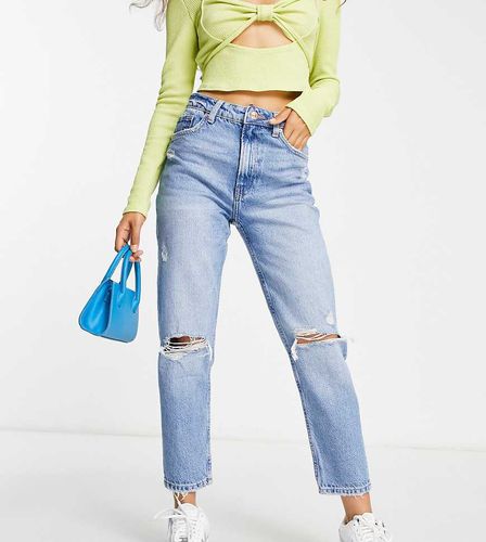 Petite - Jean mom déchiré - moyen - Bershka - Modalova