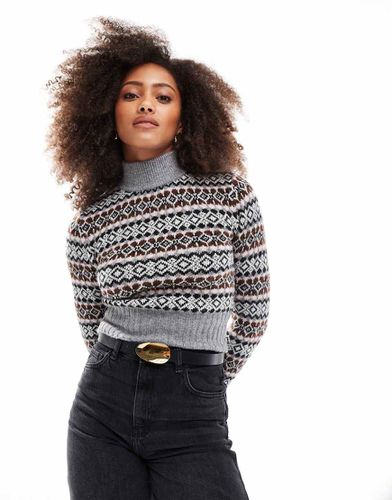 Pull en jacquard à col montant - Bershka - Modalova