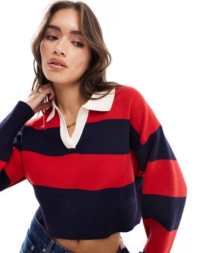 Pull rayé à col polo - Bershka - Modalova