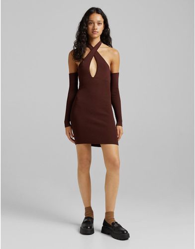 Robe courte à dos nu et découpes - Bershka - Modalova