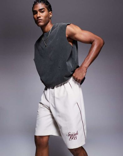 Short de sport style rtro - Taupe - Bershka - Modalova