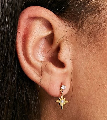 Bloom & Bay - Boucles d'oreilles en plaqué or ornées de cristaux avec pendentif étoile - Bloom And Bay - Modalova