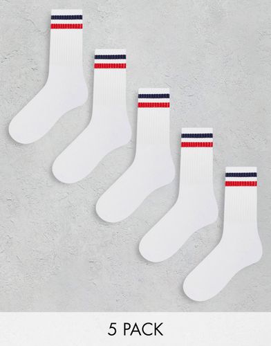 Lot de 5 paires de chaussettes de sport rayées - Brave Soul - Modalova