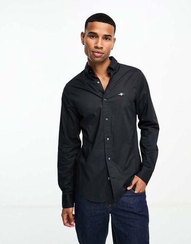 Chemise ajustée en popeline à logo emblématique - Gant - Modalova