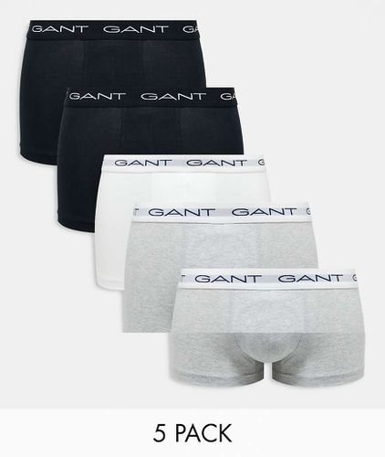 Lot de 5 boxers avec taille à logo - Blanc/gris/noir - Gant - Modalova