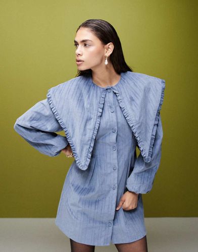 Drew - Robe courte en denim avec col oversize - Ghospell - Modalova